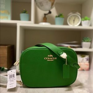 Coach Jamie Camera Bag in Kelly Green with gold hardware